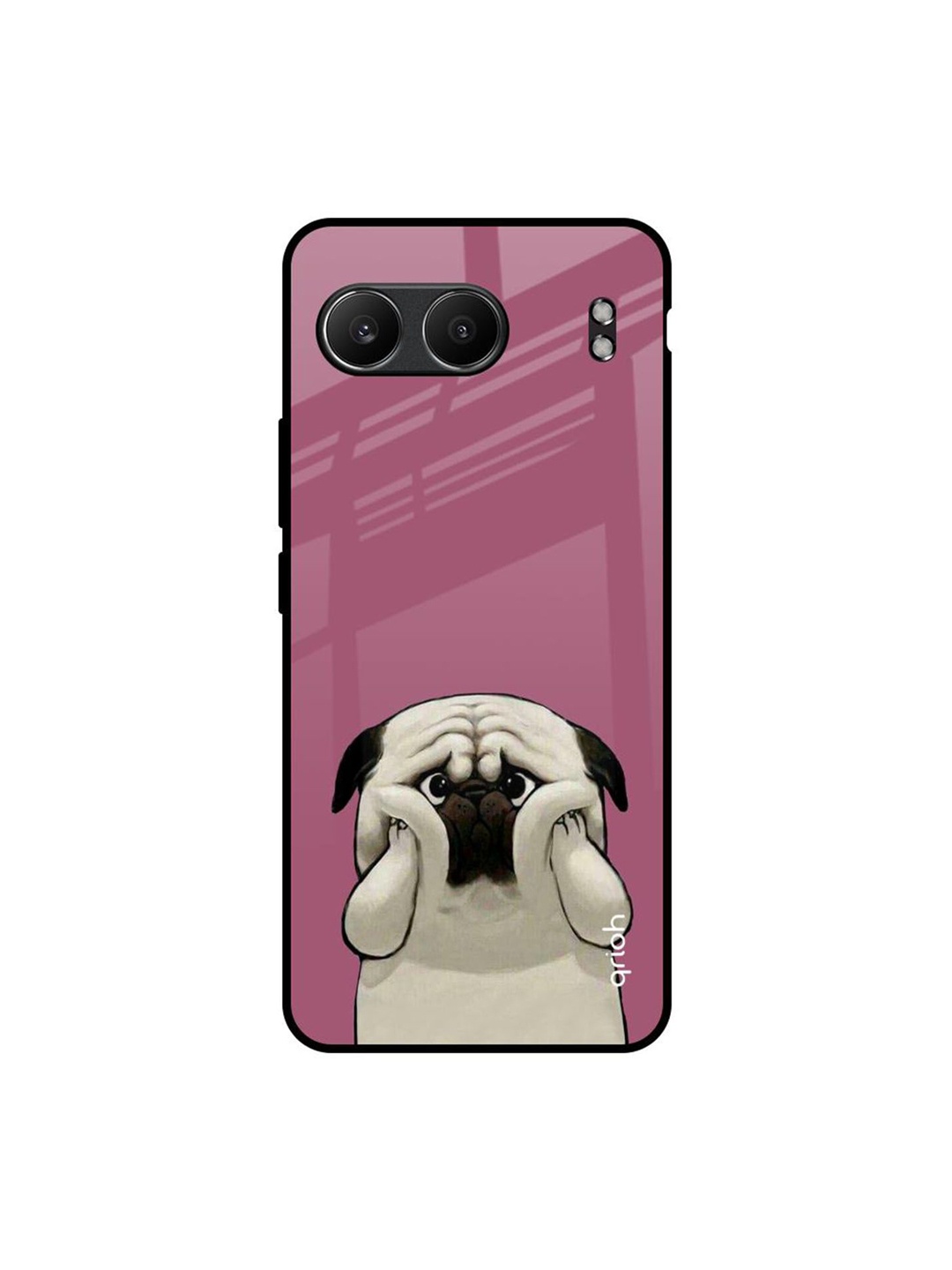 

QRIOH Funny Pug Face OnePlus Nord 4 5G Impact Resistant Back Case, Pink