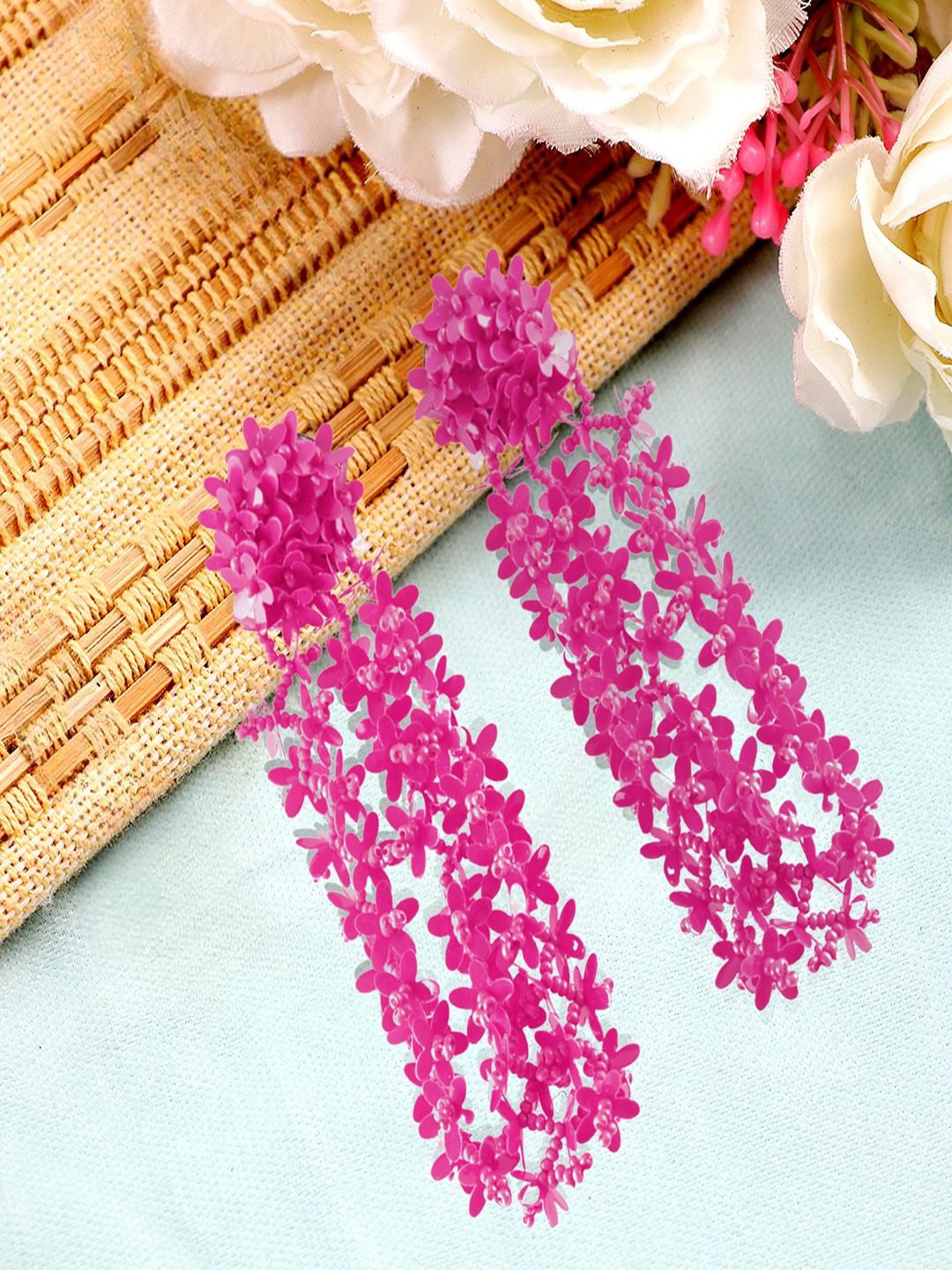 

Sangria Pearls Beaded Classic Tassels Dangle Drop Earrings, Purple