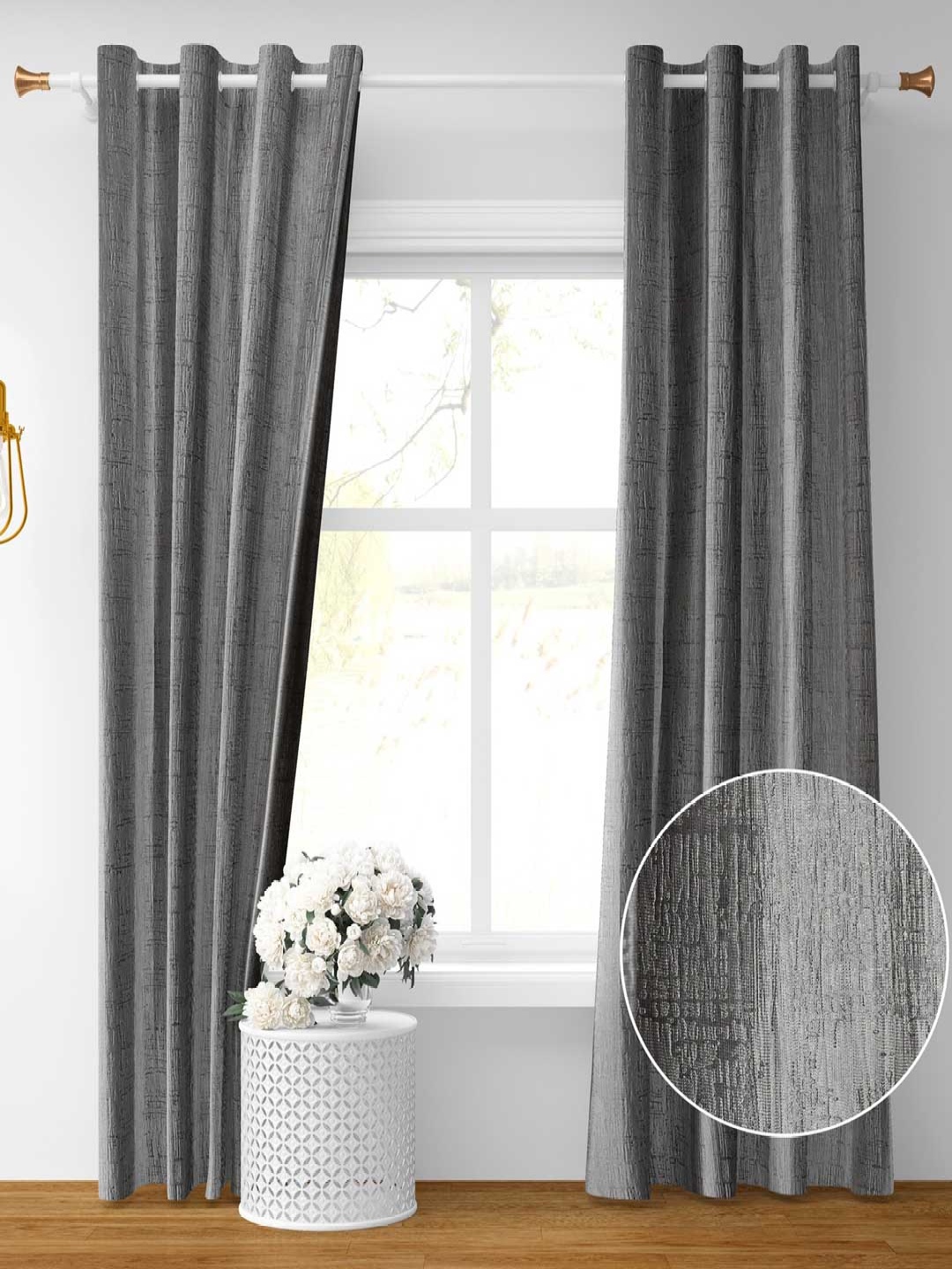 

Galaxy Home Decor Grey 2 Pieces Room Darkening Door Curtain