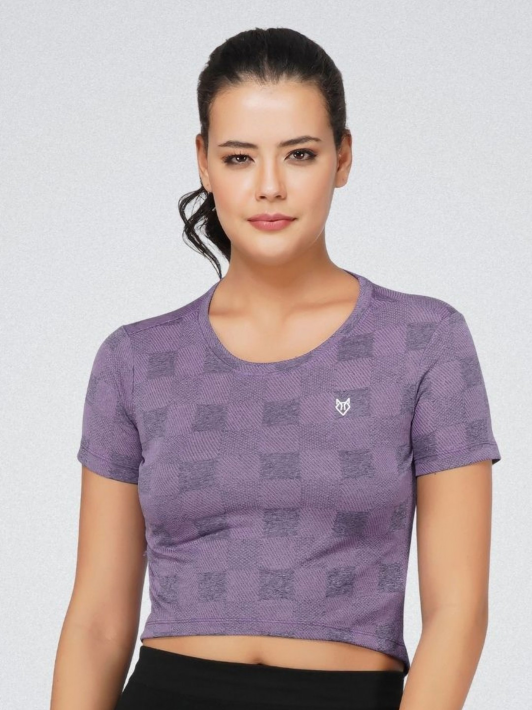

Body Mechanics Geometric Printed Short Sleeves Active T-Shirt, Purple