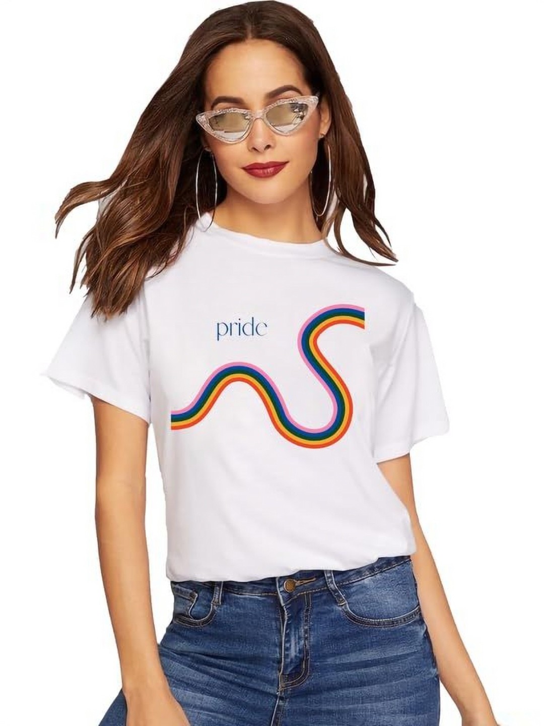 

VLAM Graphic Printed Round Neck T-shirt, White