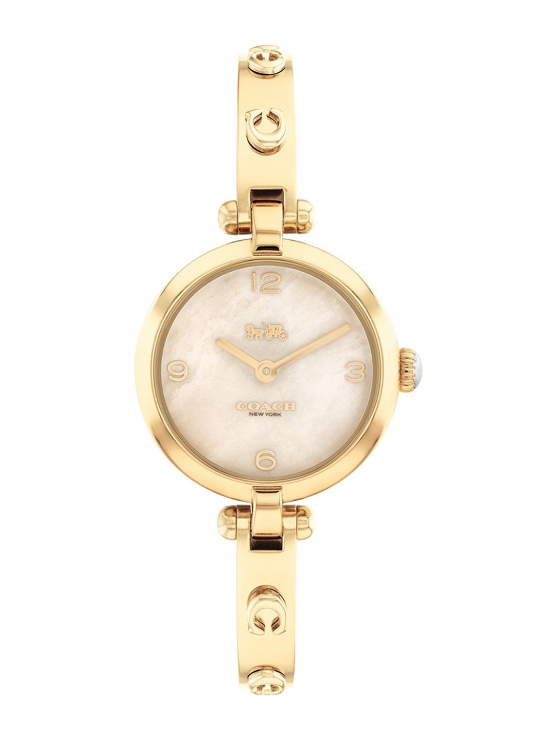 

Coach Women Dial & Stainless Steel Bracelet Style Straps Analogue Watch 14504006, Gold