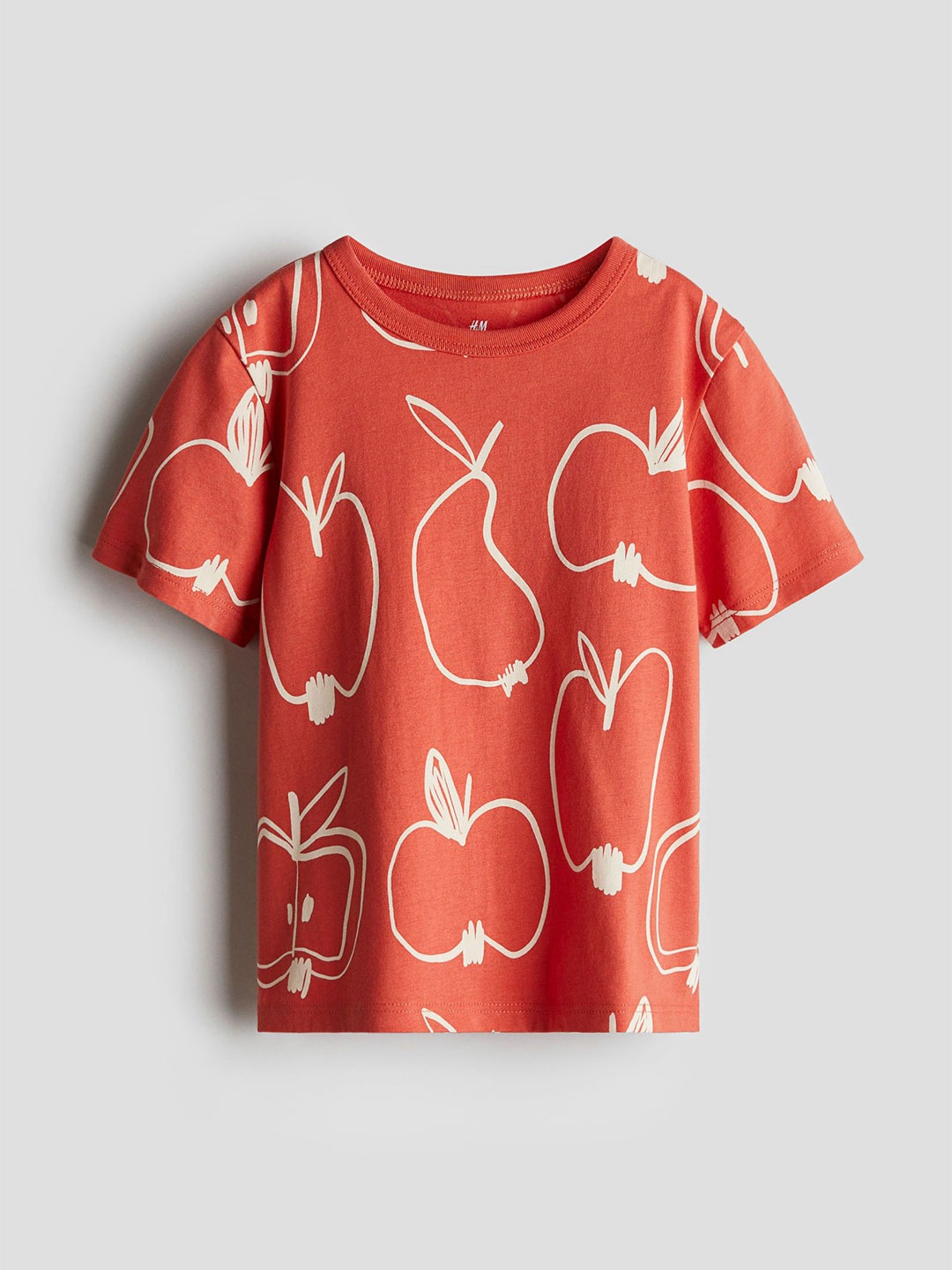 

H&M Printed Cotton T-shirt, Orange