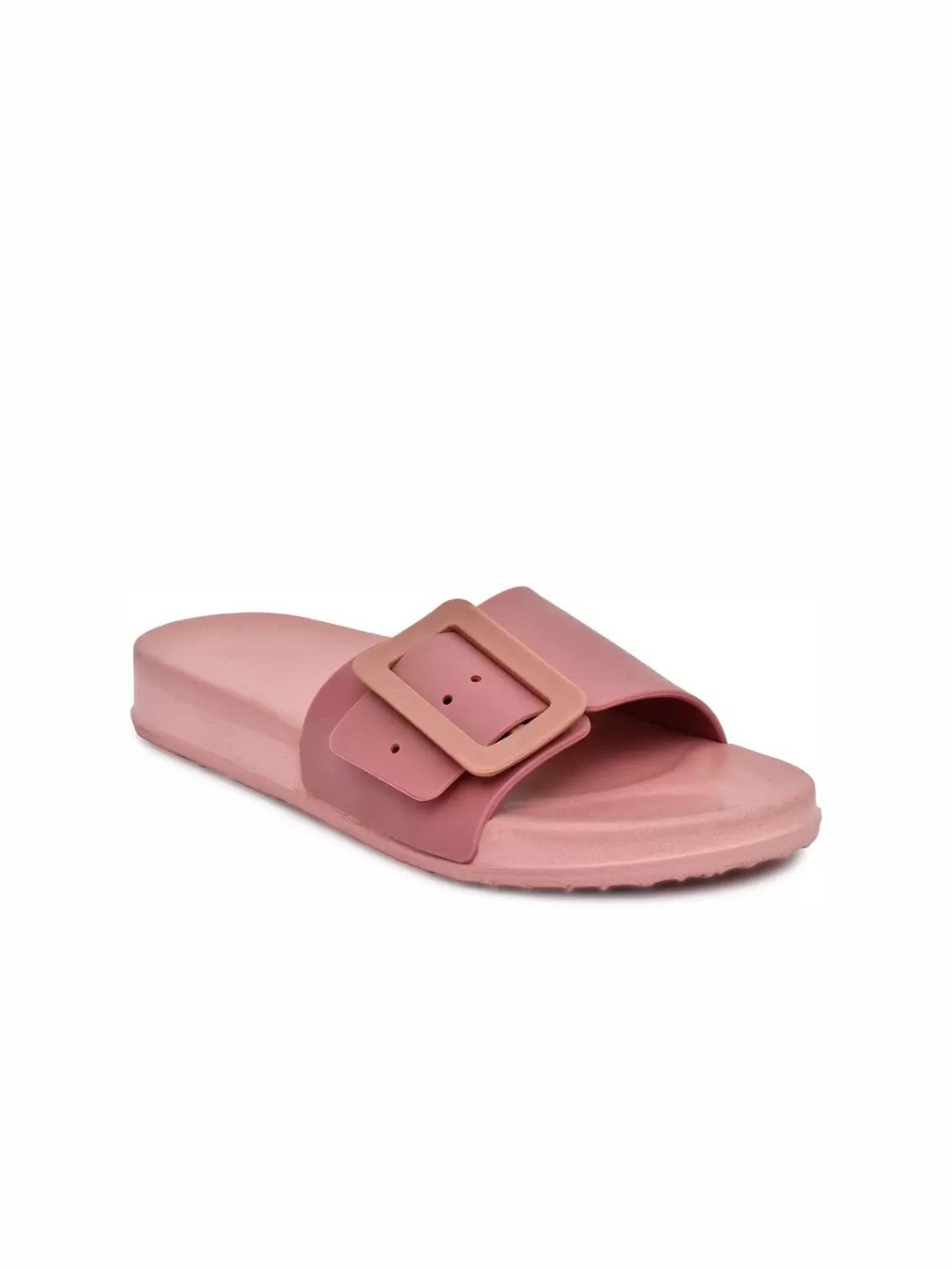 

FABBMATE Women Open Toe Slip-On with Buckle, Pink