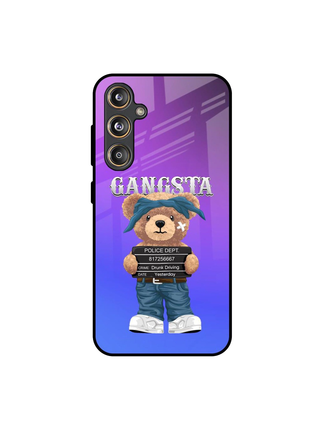 

QRIOH Gangsta Bear Samsung Galaxy F55 5G Impact Resistant Back Case, Blue