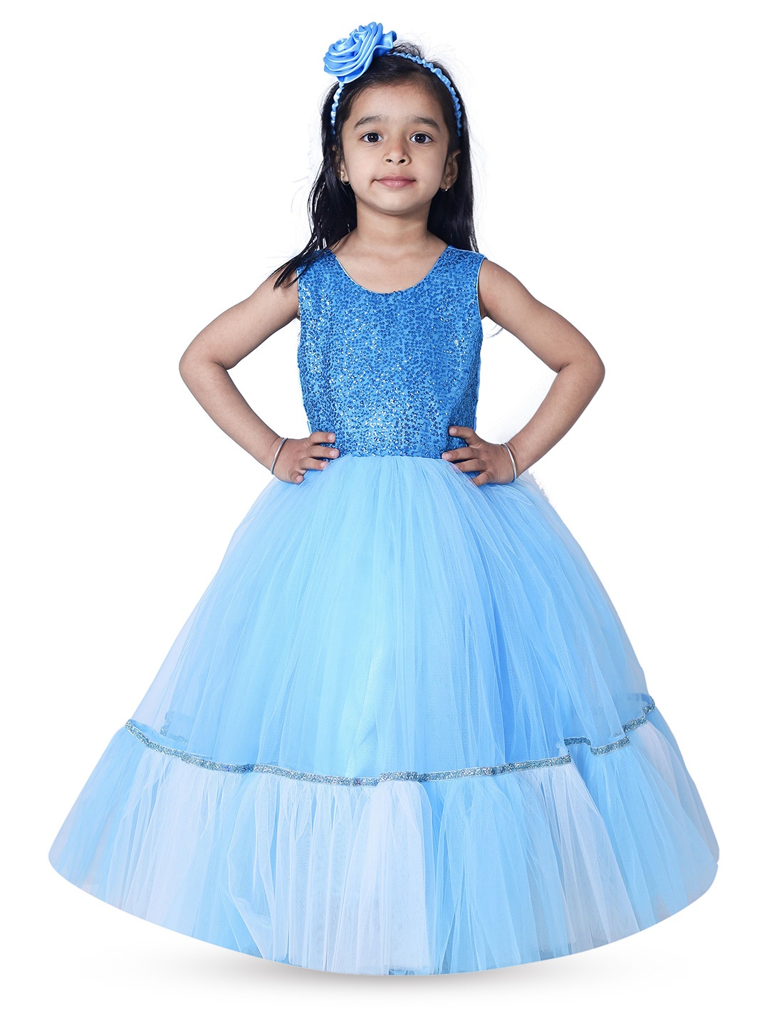 

Wow Princess Girls Embellished Maxi Gown Dress, Turquoise blue
