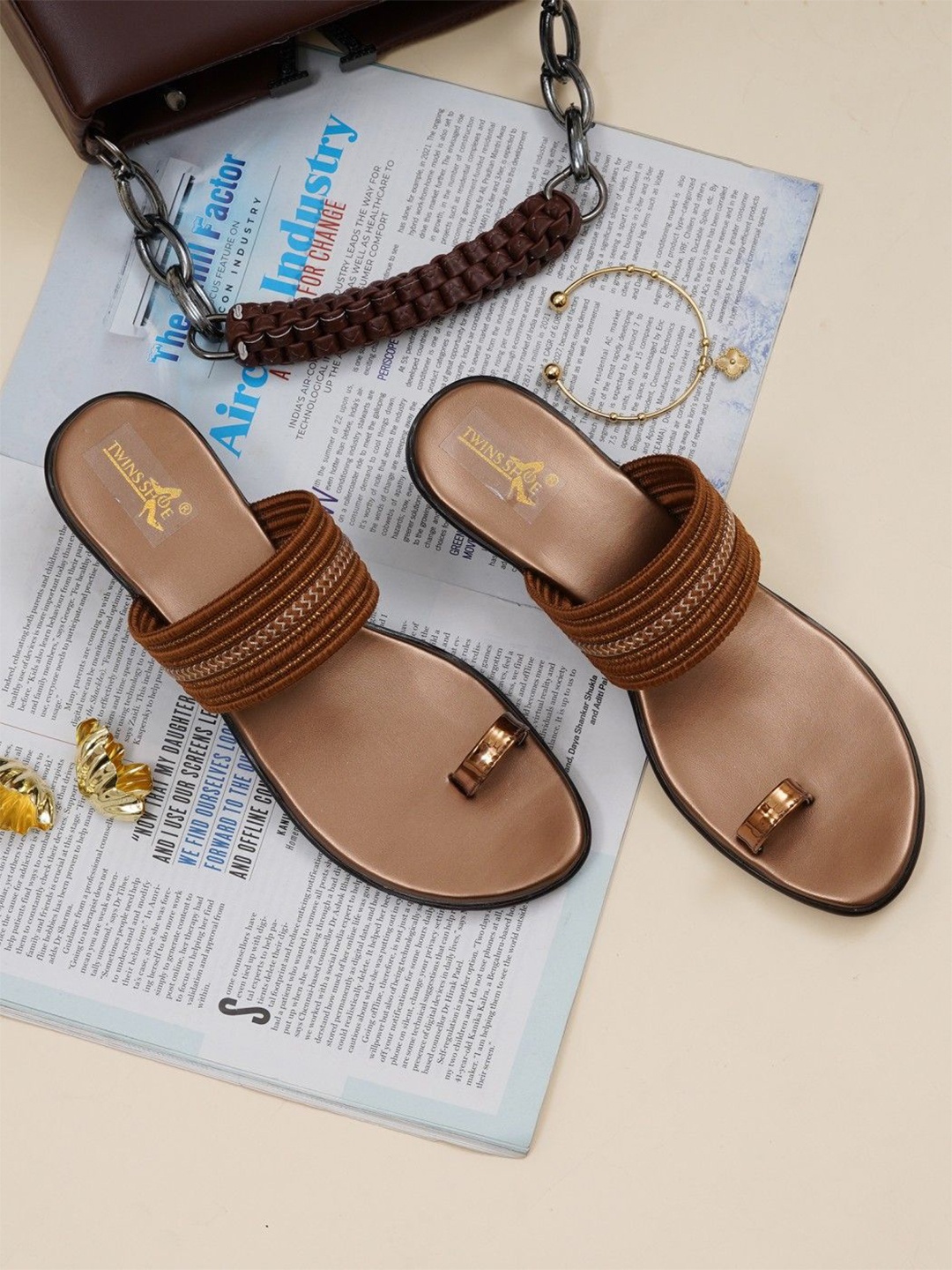 

TWINSSHOE Open Toe Heels, Copper