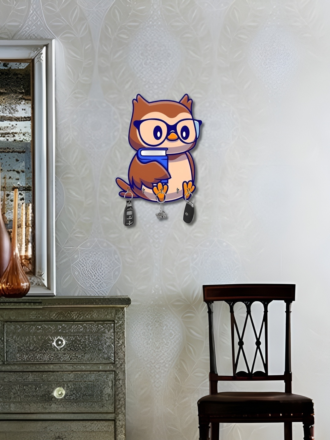 

Webelkart Brown & Blue 5 Hooks Wall Mounted Key Holder