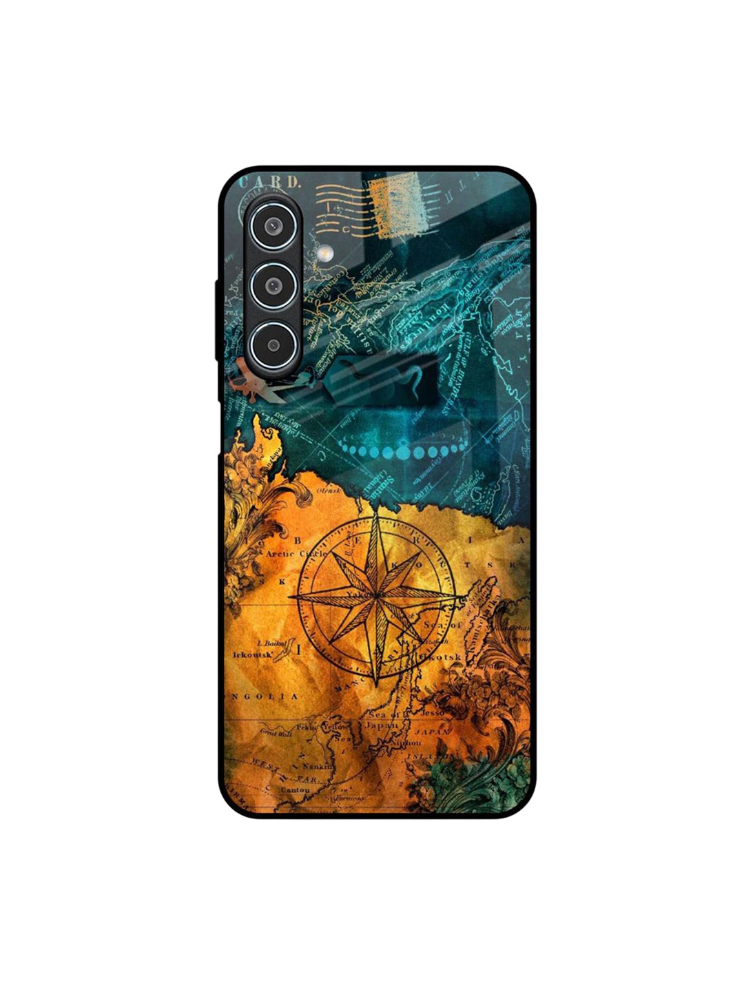

QRIOH Architecture Map Real Samsung Galaxy M35 5G Impact Resistant Back Case, Teal