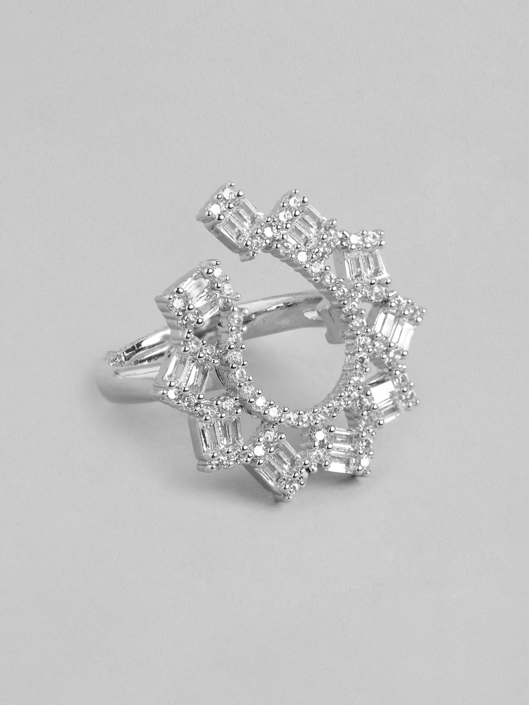

DressBerry Stone Studed Finger Ring, Silver
