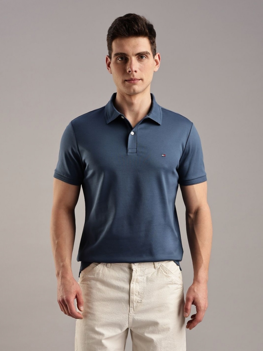 

Tommy Hilfiger Polo Collar Pure Cotton T-shirt, Blue