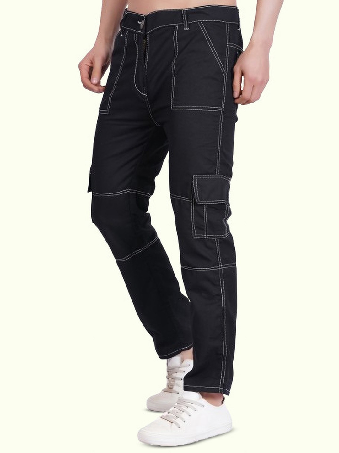

COMFITS Men Classic Mid-Rise Cotton Clean Look Stretchable Jeans, Black