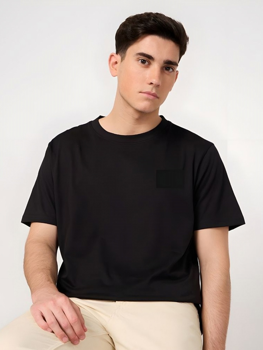 

SZN Men Graphic Printed Round Neck Cotton T-shirt, Black