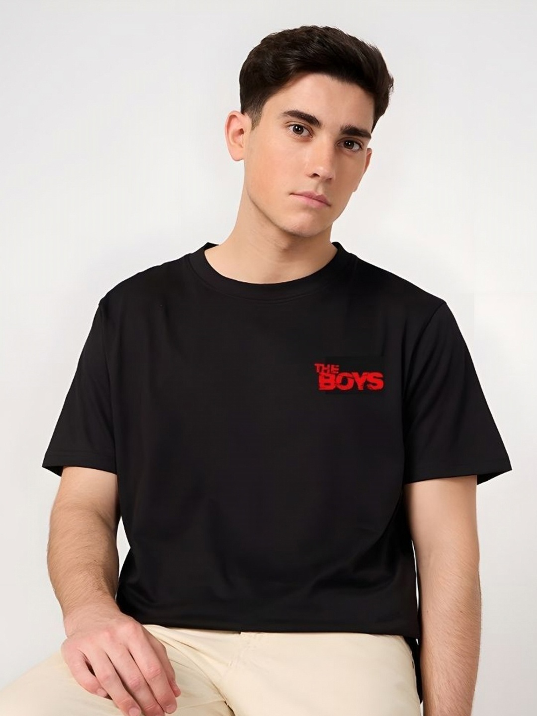 

SZN Men Typography Printed Round Neck Cotton T-shirt, Black
