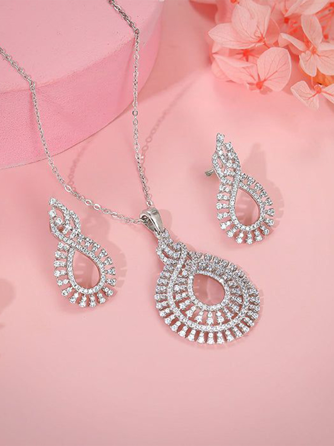 

GIVA 925 Silver-Plated Cubic Zirconia Studded Aurelia Set