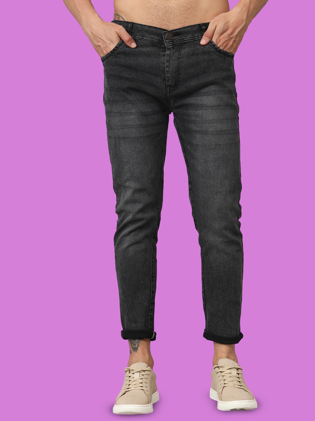 

COMFITS Men Classic Slim Fit Jeans, Grey