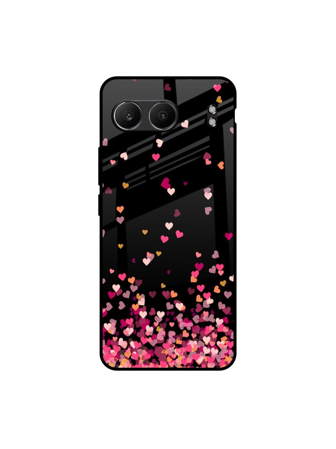 

QRIOH Heart Rain Fall OnePlus Nord 4 5G Impact Resistant Back Case, Black