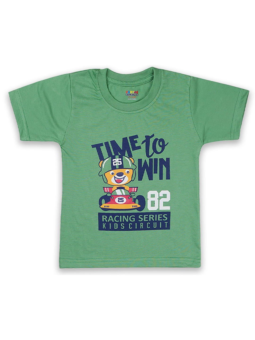 

PARYAG Boys Typography Printed Regular Fit T-shirt, Green