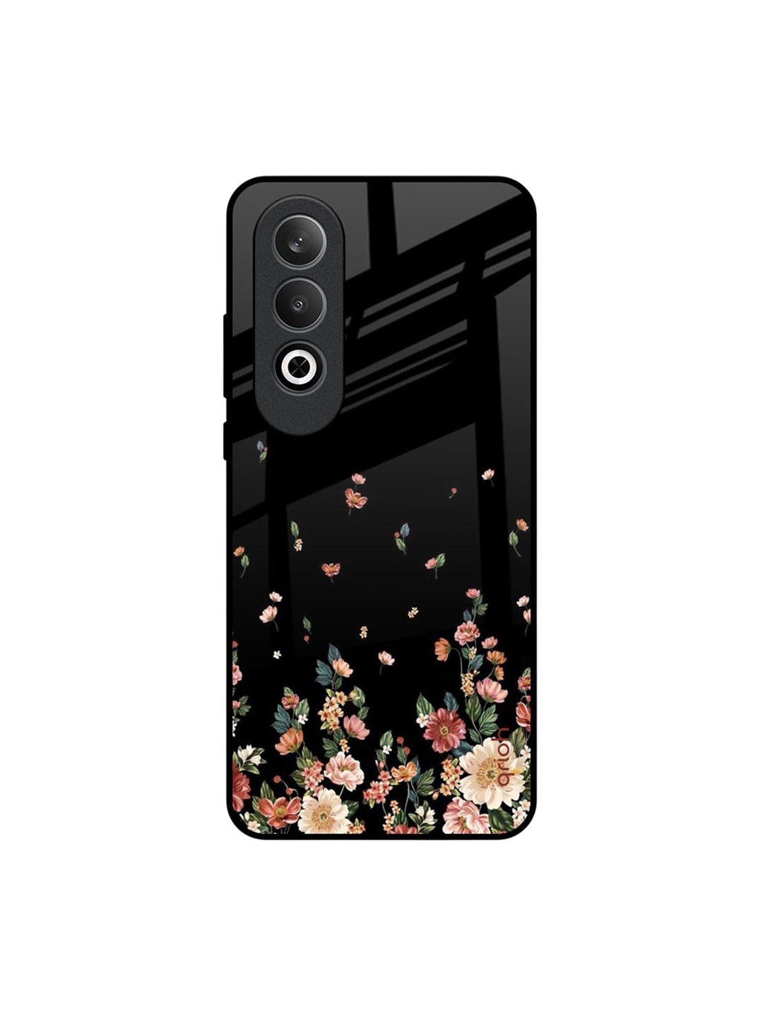 

QRIOH Floating Floral Print OnePlus Nord CE4 5G Impact Resistant Back Case, Black
