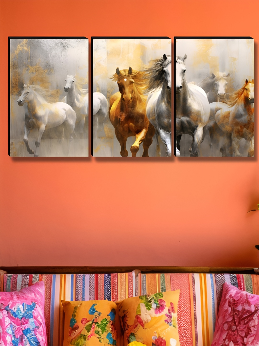 

Myntra Elegant Homes Brown & White 3 Pieces Birds and Animals Wall Arts
