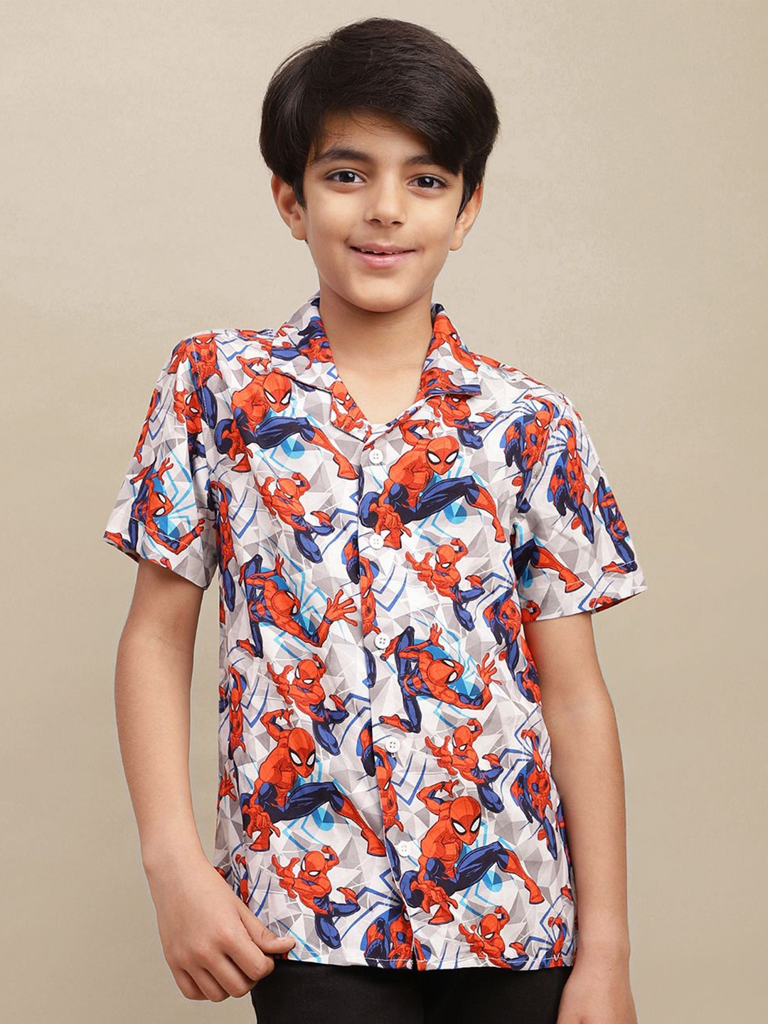 

Kids Ville Boys Spiderman Printed Shirt, Red