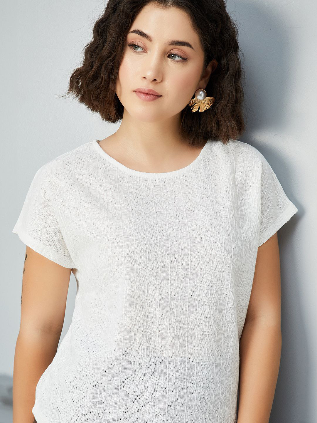 

max Women Slim Fit T-shirt, Off white