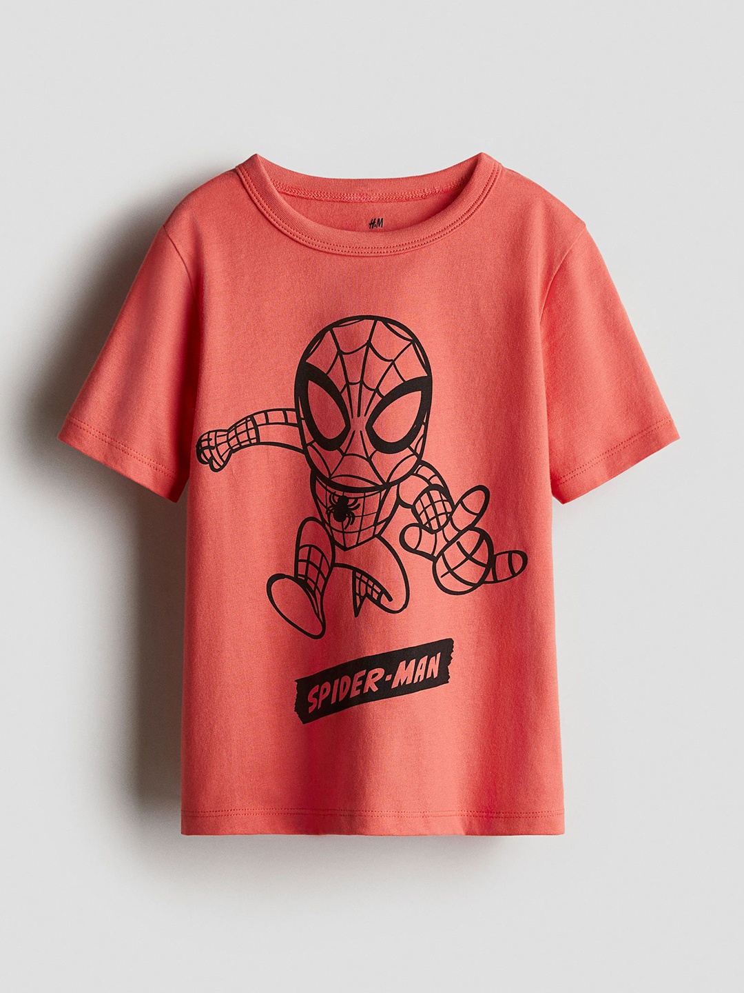 

H&M Printed Cotton T-shirt, Orange