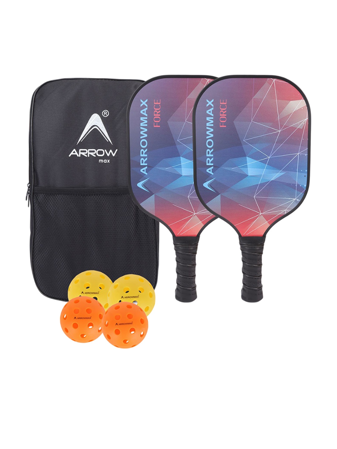 

ARROWMAX Pack Of 2 Printed Pickleball Paddle With4Balls, Blue