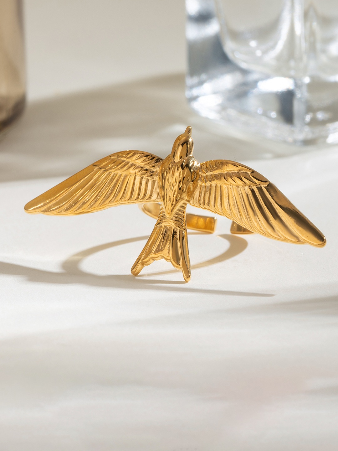 

Just Lil Things Bird Shaped Finger Ring, Gold