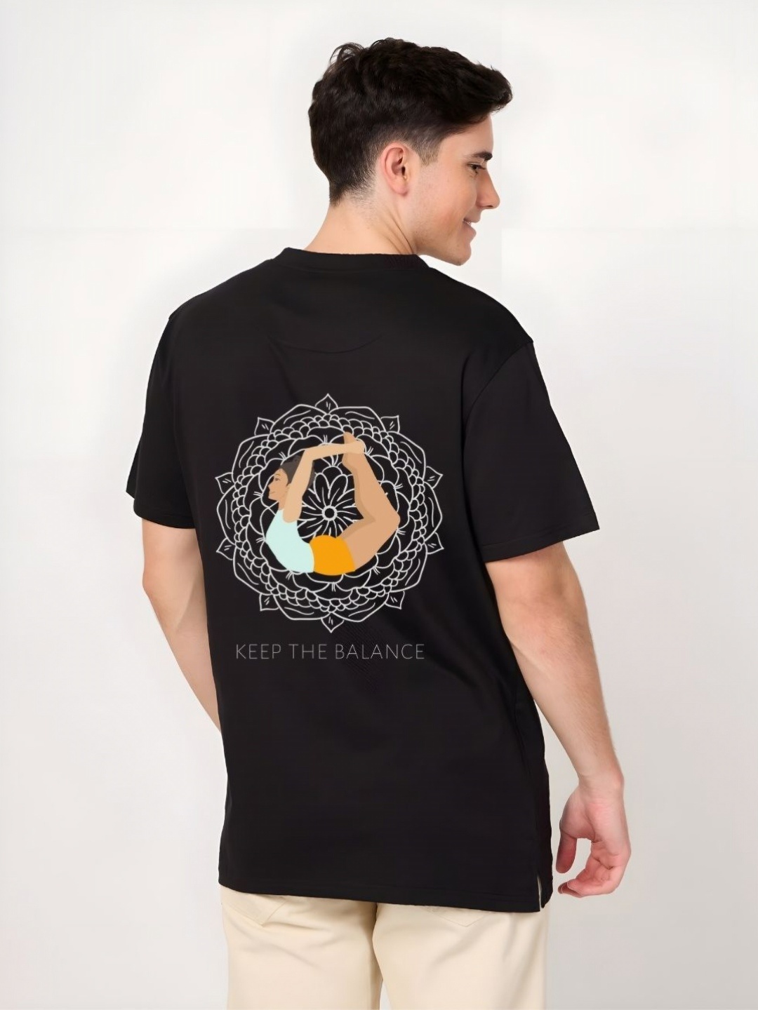 

SZN Men Graphic Printed Round Neck Cotton T-shirt, Black