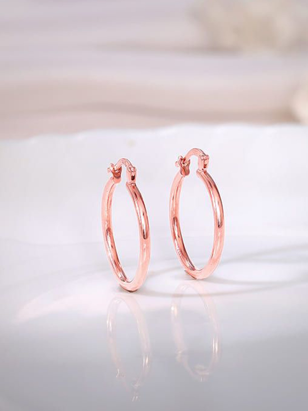 

GIVA 925 Silver Rose Gold Plated Circular Hoop Earrings