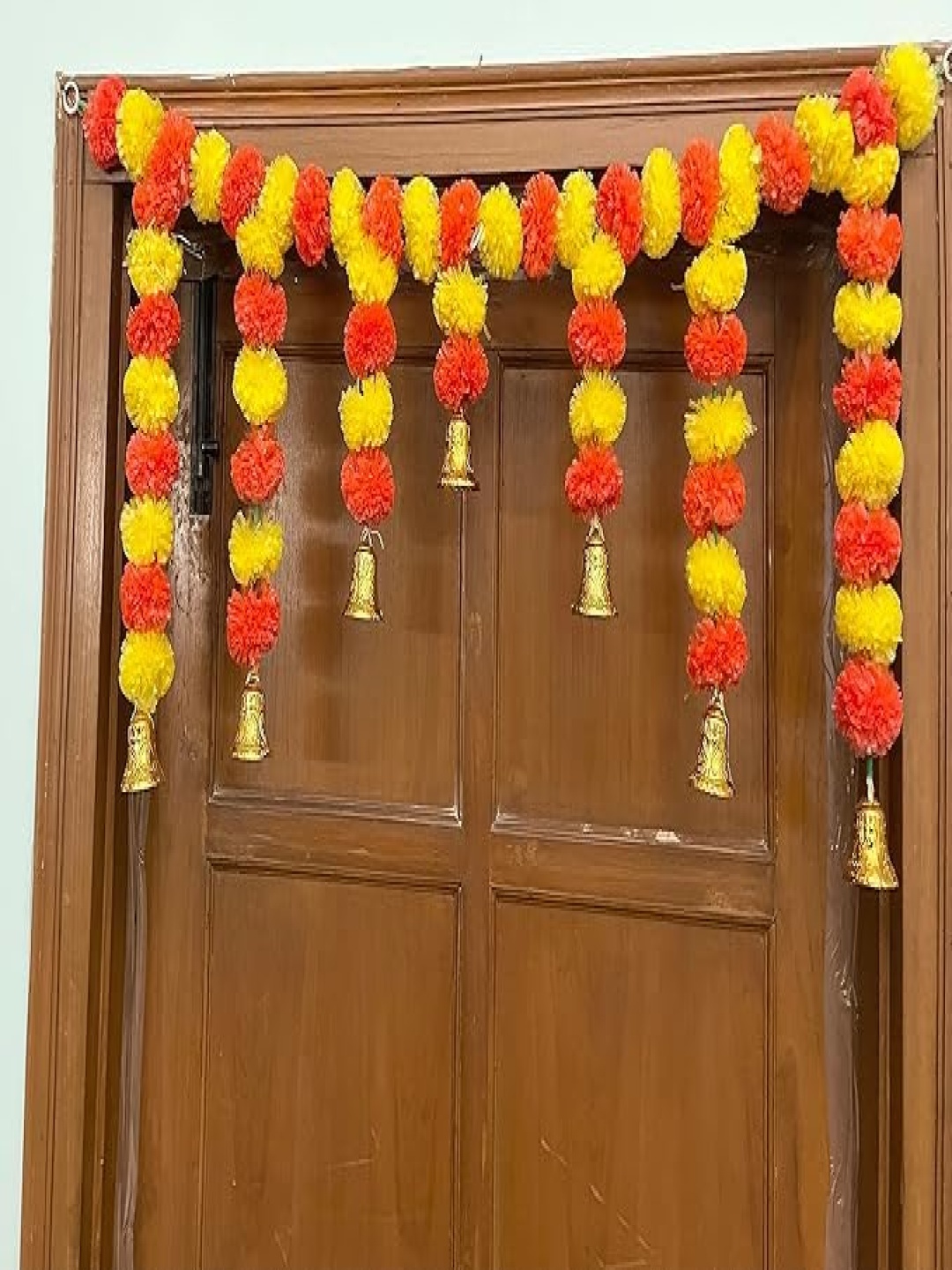 

RR Crafts Orange - Colored & Yellow Artificial Marigold Garlands Festive Decor