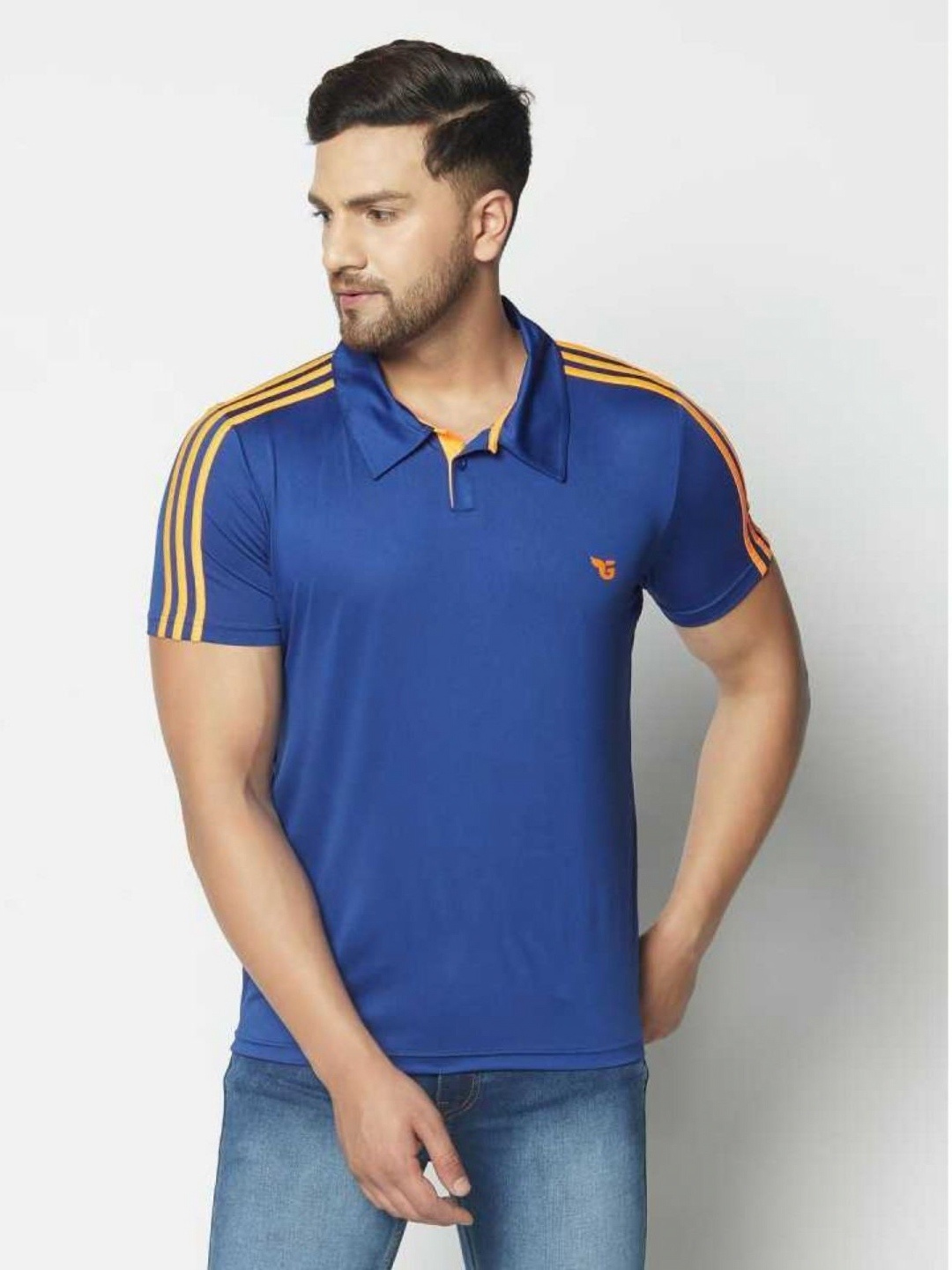 

Unicus Apparel Men Solid Polo Collar T-shirt, Blue