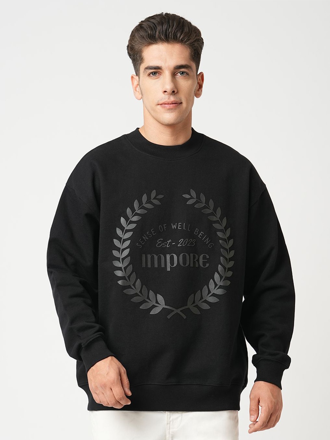

IMPORE Men Printed Sweatshirt, Black