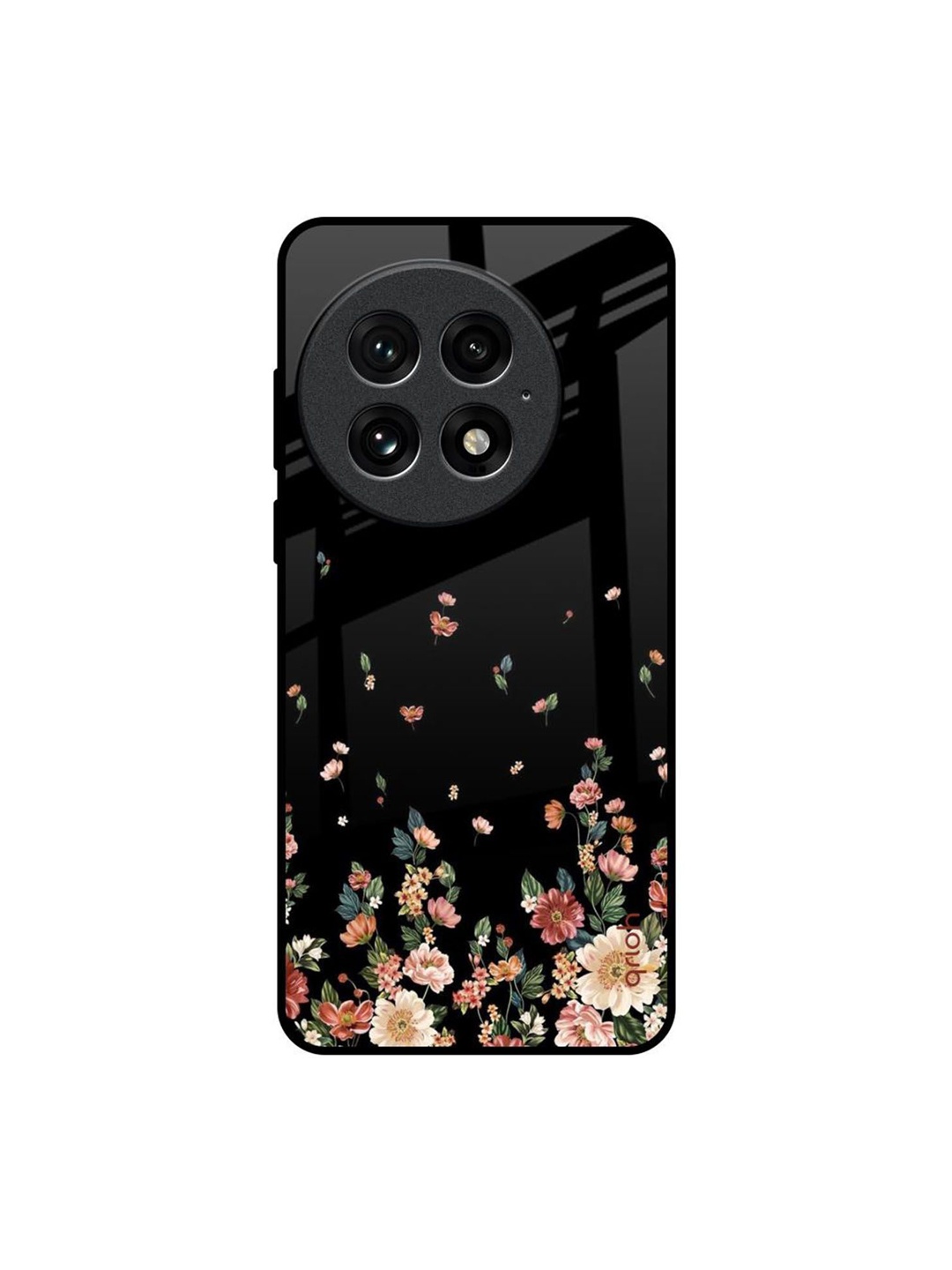 

QRIOH Floating Floral Print OnePlus 13 Impact Resistant Back Case, Black