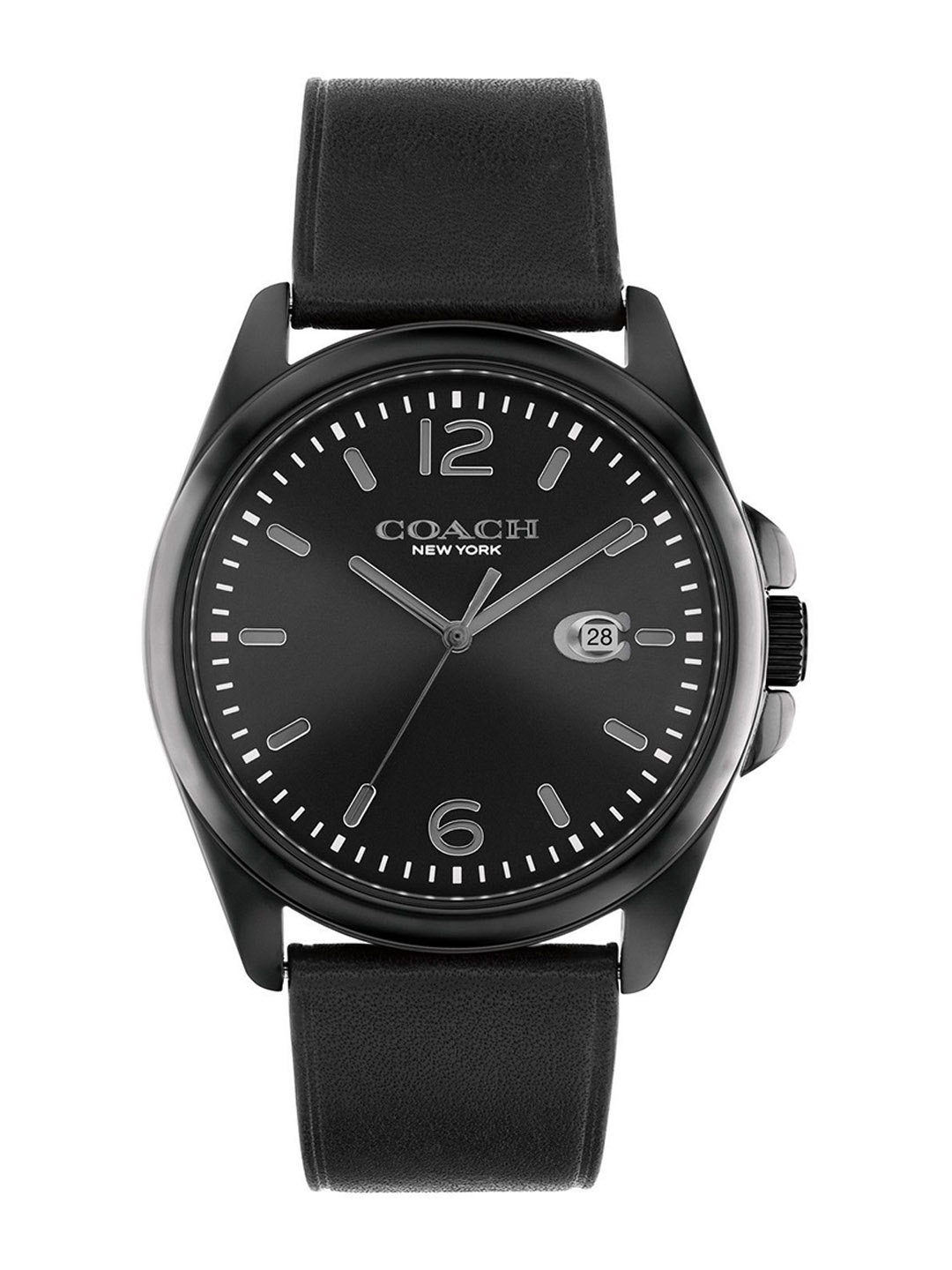 

Coach Greyson Men Dial & Leather Straps Reset Time Analogue Watch 14602588, Black