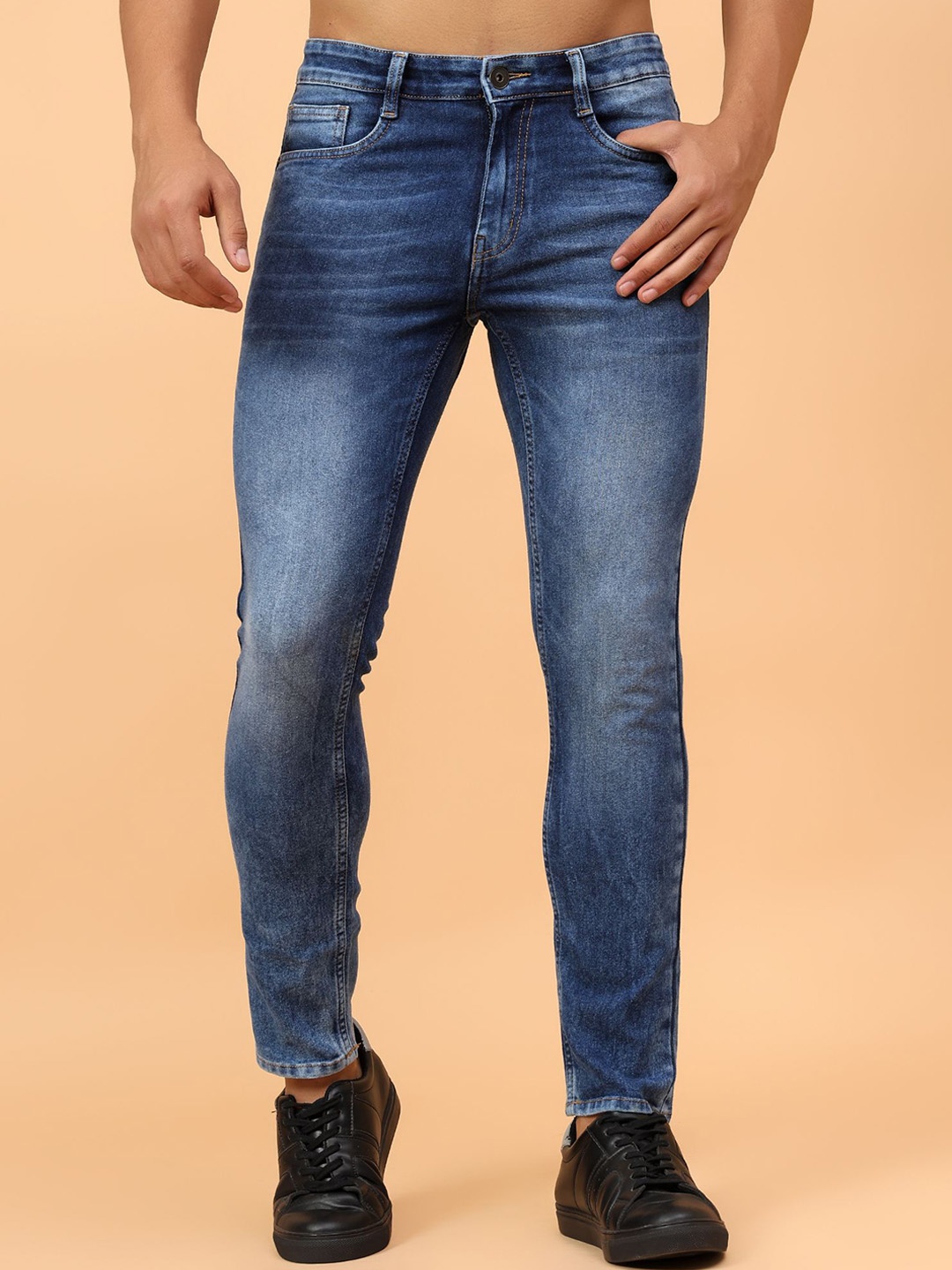 

R.Code by The Roadster Life Co. Men Micheal Slim Fit Clean Look Stretchable Jeans, Blue