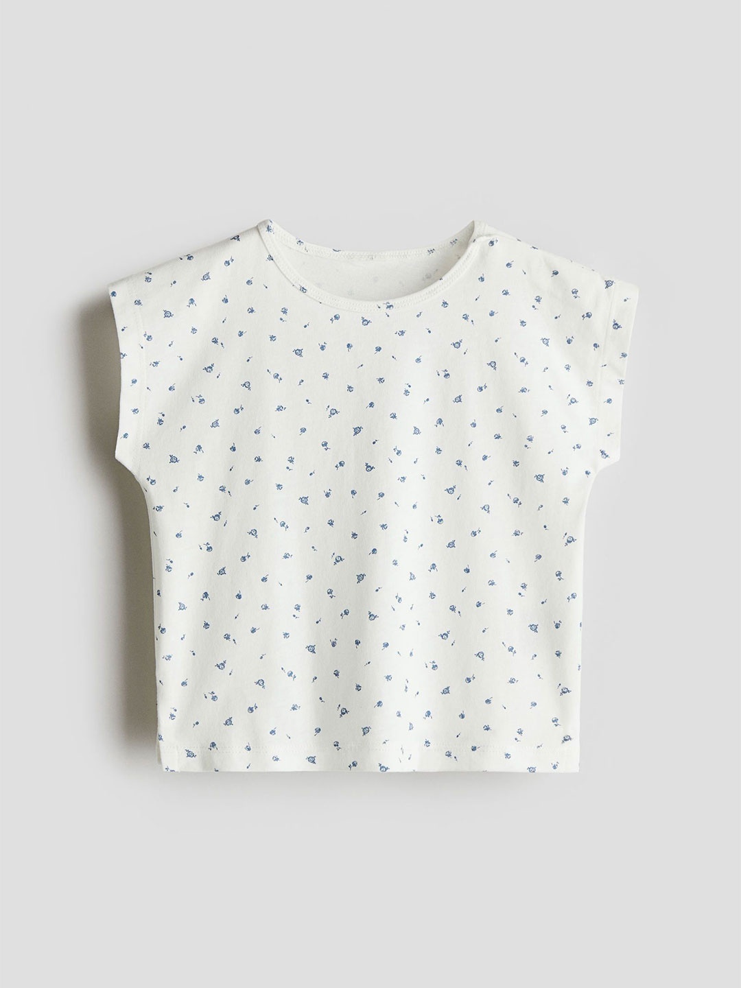 

H&M Printed Boxy Top, White