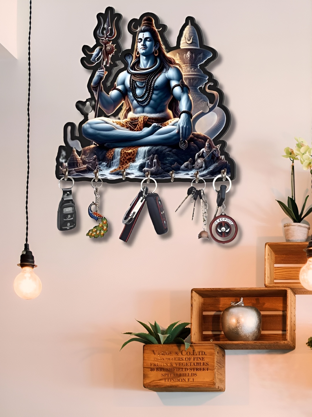 

Webelkart Blue And Black 7 Hooks Lord Shiva Key Holder