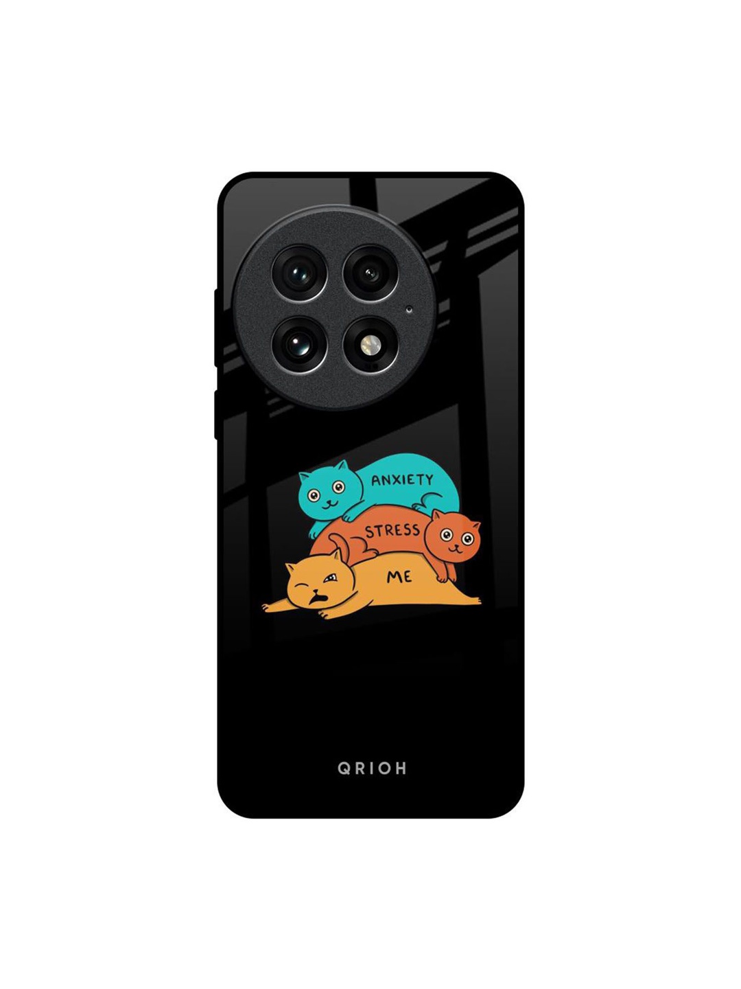 

QRIOH Anxiety Stress Real OnePlus 13 Impact Resistant Back Case, Black