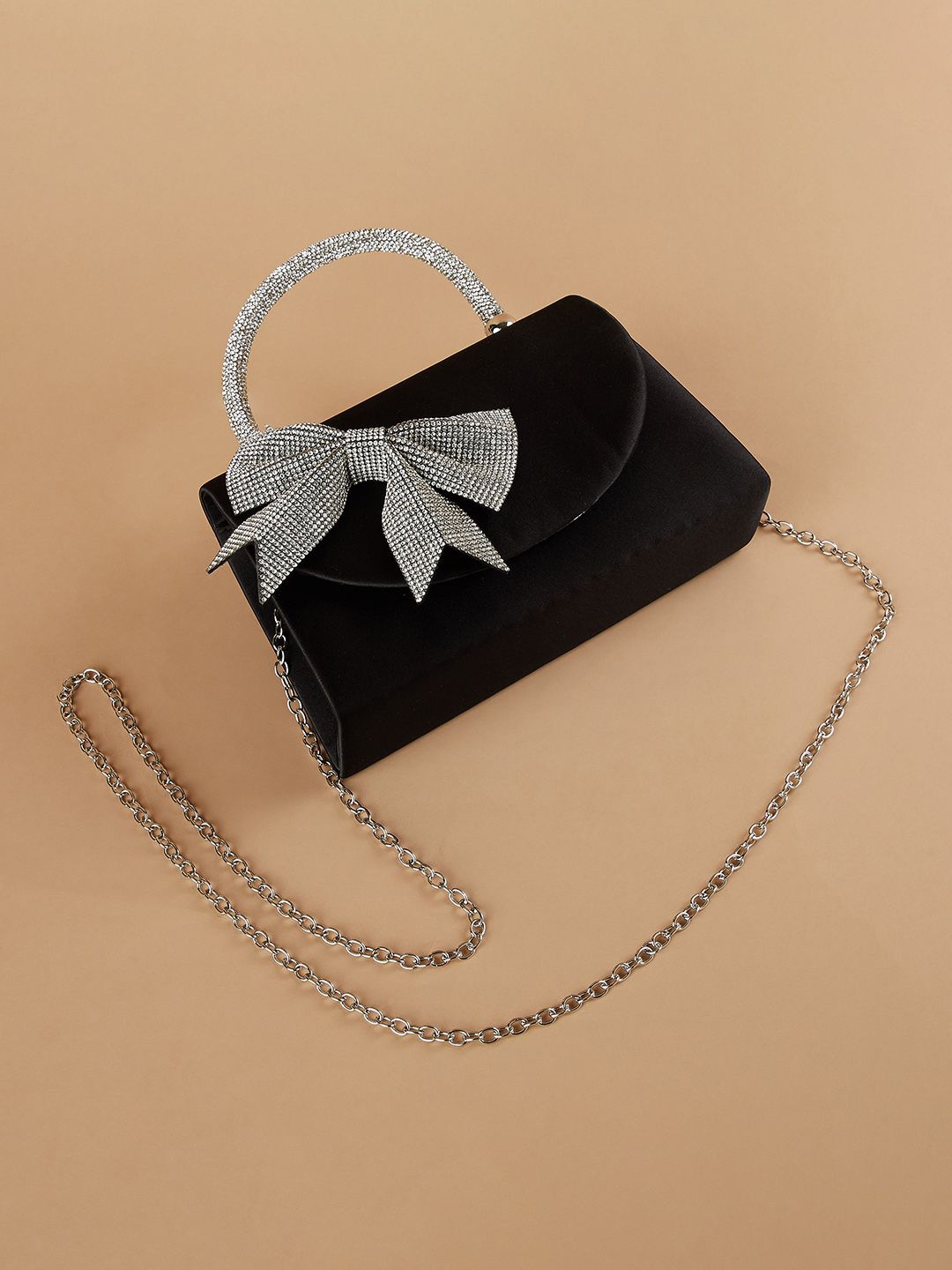 

CODE by Lifestyle PU Structured Handheld Bag with Bow Detail, Black