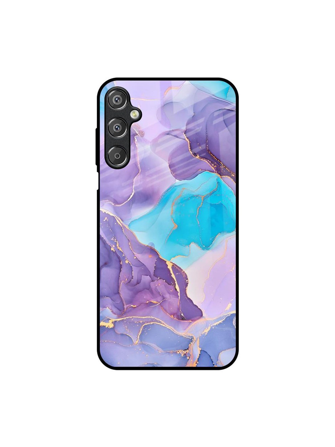

QRIOH Alcohol ink Marble Real Samsung Galaxy M15 5G Impact Resistant Back Case, Purple