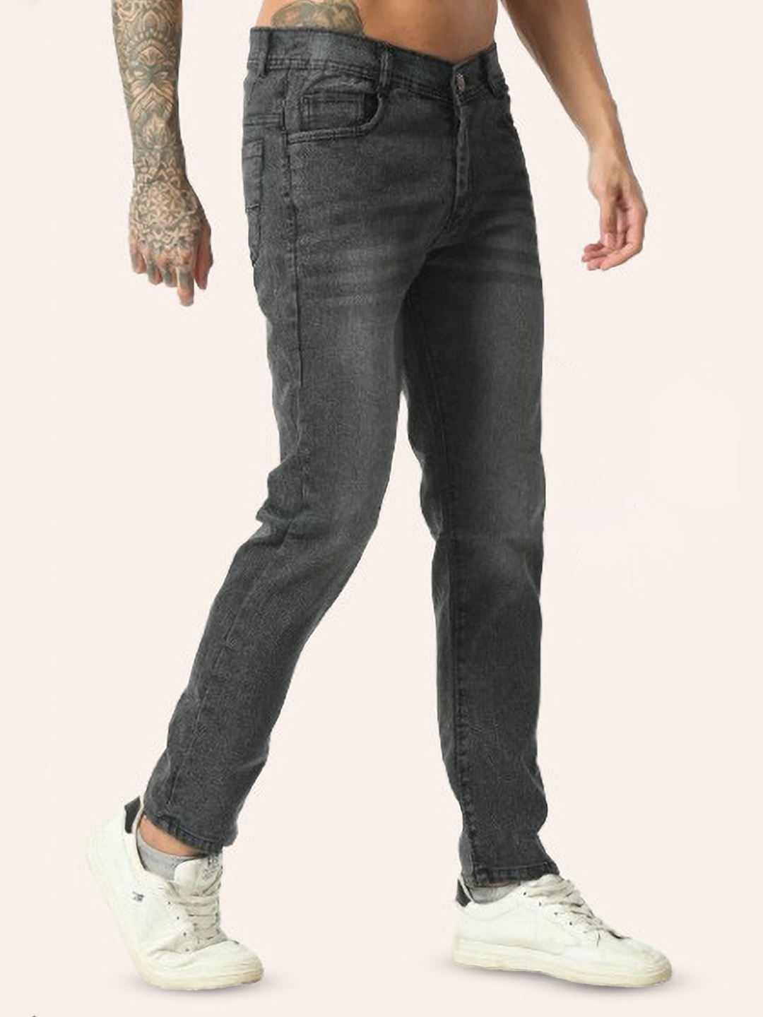 

COMFITS Men Classic Light Fade Stretchable Jeans, Grey