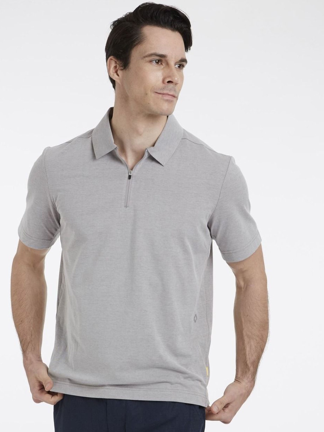 

Roam Everywhere Polo Collar Cotton Casual T Shirt, Grey