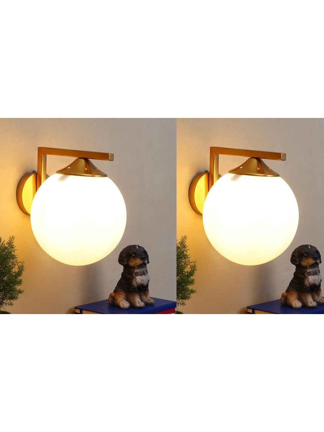 

KINIS Gold-Toned & White Quirky Spherical Shaped Wall Lamp