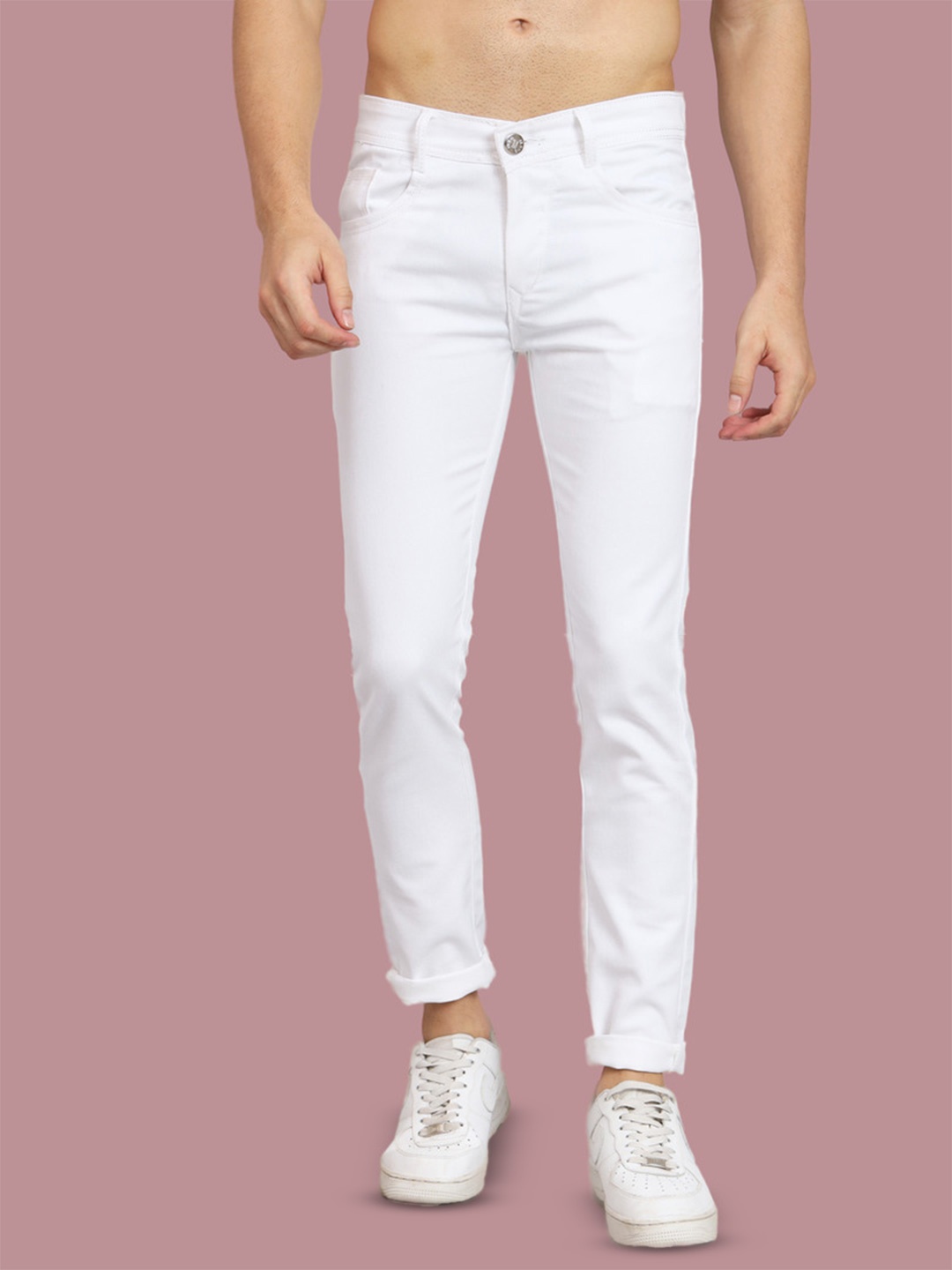 

COMFITS Men Cotton Mid-Rise Jeans, White