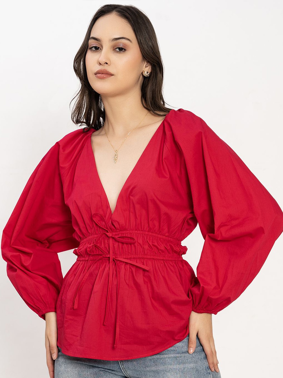 

Lounge Dreams Puff Sleeve Cotton Top, Pink