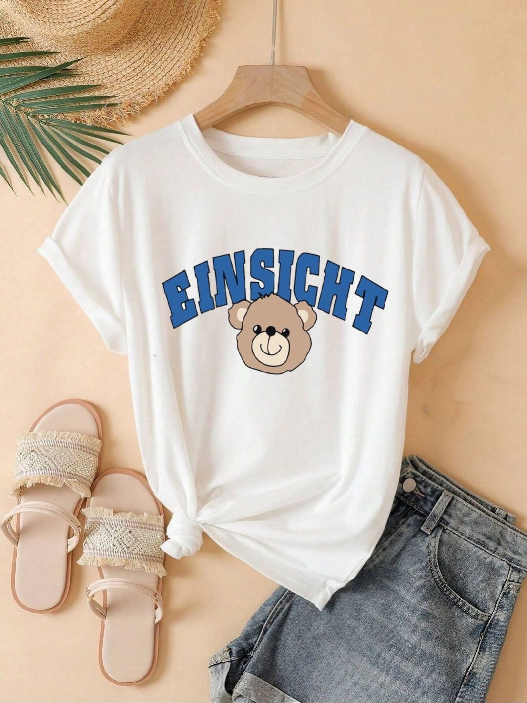 

Lagashi Typography Printed Round Neck Short Sleeves Pure Cotton T-shirt, White