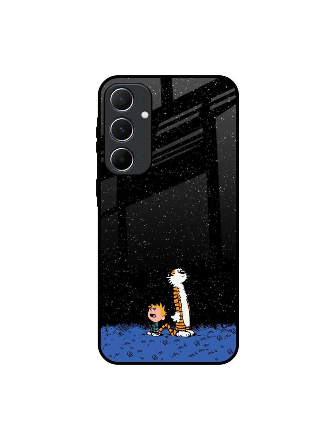 

QRIOH Night Sky Star Real Samsung Galaxy A55 5G Impact Resistant Back Case, Black