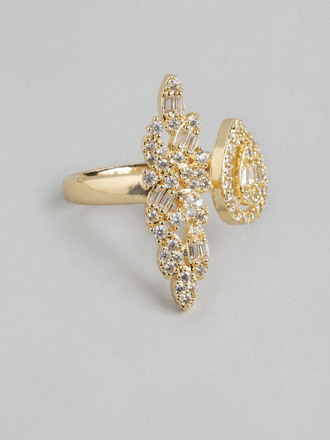 

DressBerry Stone Studed Finger Ring, Gold